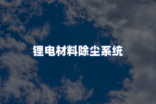 锂电材料除尘系统